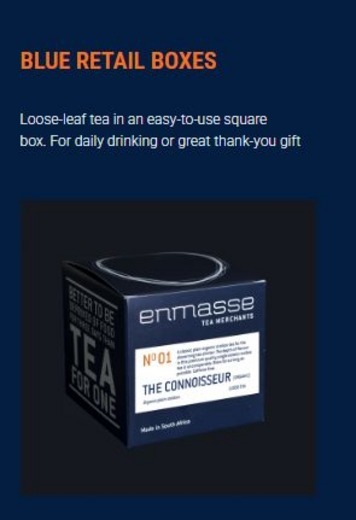 Enmasse tea packaged boxes