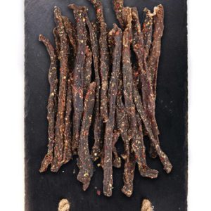 Beef Chilli sticks, contains preservatives