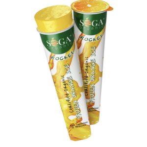 Certified organic orange ice lolly, pack of 10