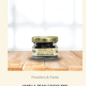 Vanilla Factory Powders, caviar, sugar and syrup